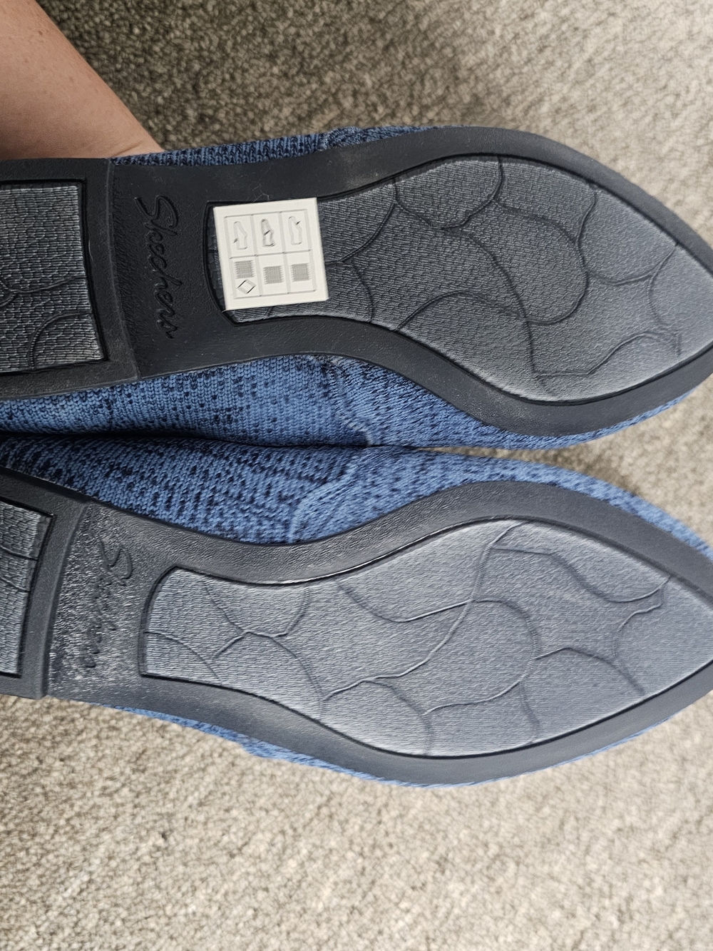 Skechers Women's Navy Knit Slip-On Flats - Picture 4 of 4